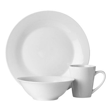 Elmira White Porcelain Dinner Set — 12 Pieces