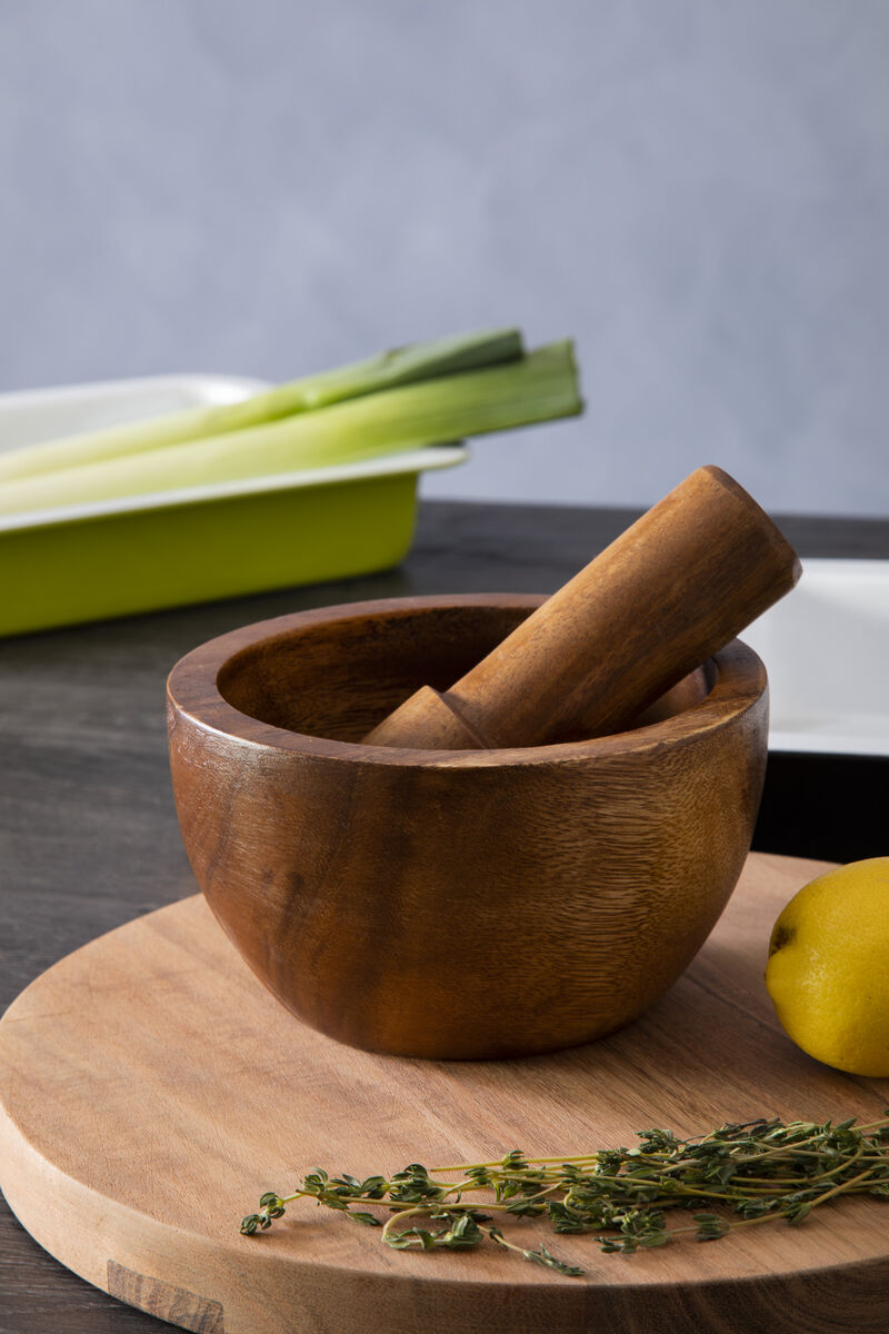 Kora Acacia Wood Mortar & Pestle