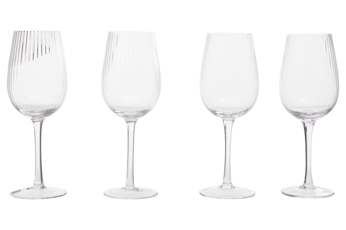 Lyle Clear Fluted Wine Glasses — Set of 4