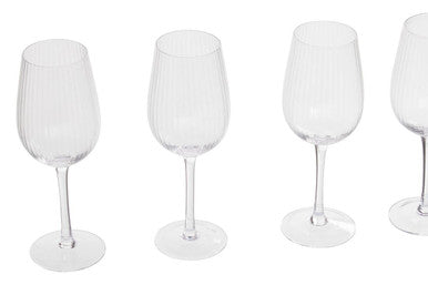 Lyle Clear Fluted Wine Glasses — Set of 4
