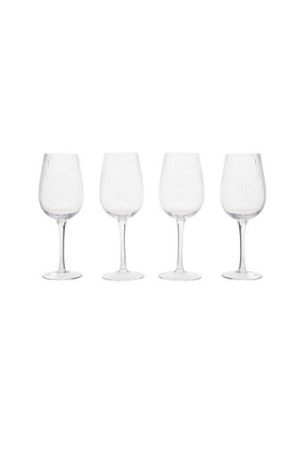 Lyle Clear Fluted Wine Glasses — Set of 4