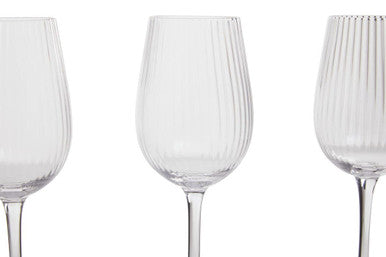Lyle Clear Fluted Wine Glasses — Set of 4
