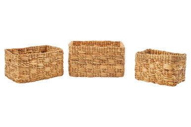 Lidi Natural Water Hyacinth Storage Baskets — Set of 3
