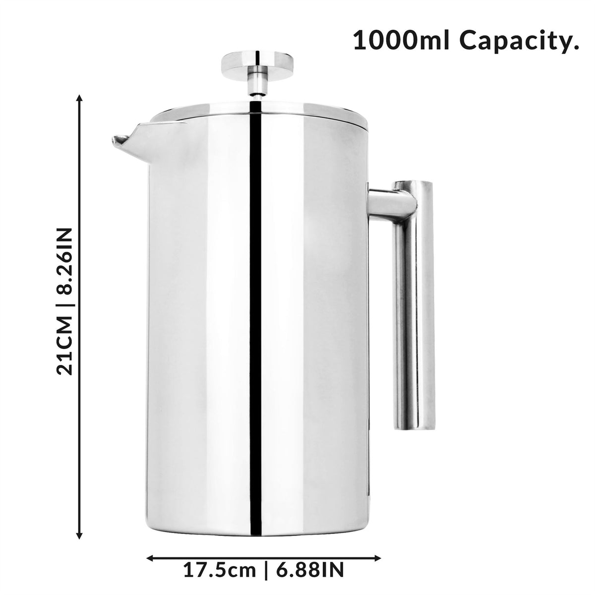 Stainless Steel Cafetière — 1 Litre