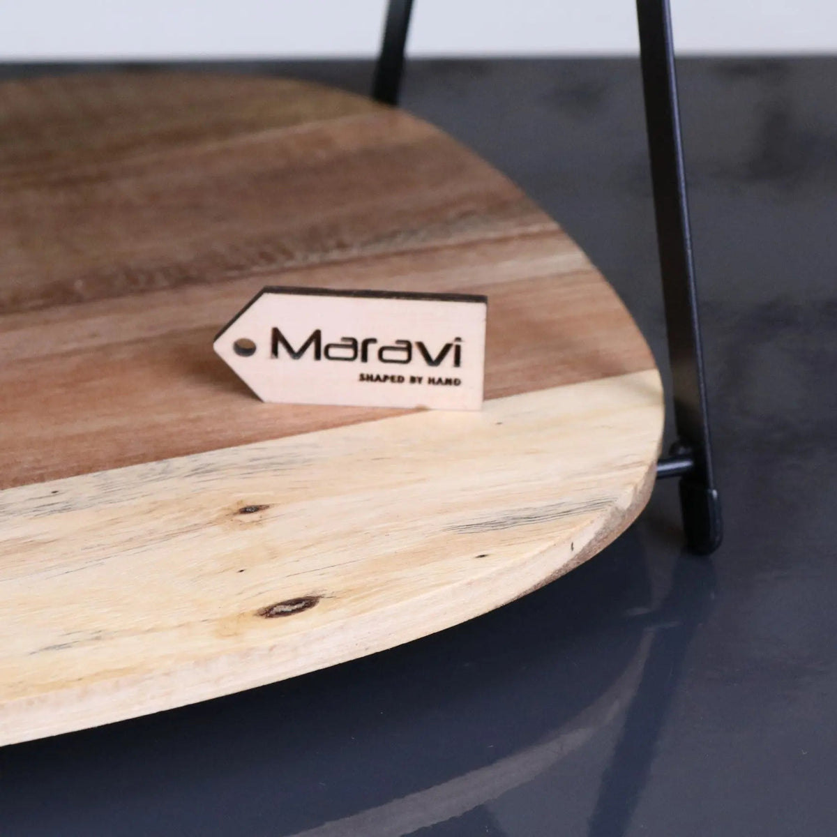 Revika Rustic Two-Tier Wooden Cake Stand