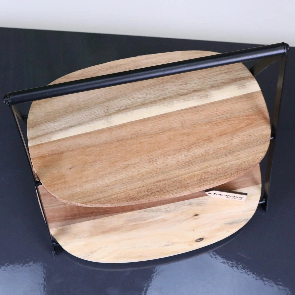 Revika Rustic Two-Tier Wooden Cake Stand