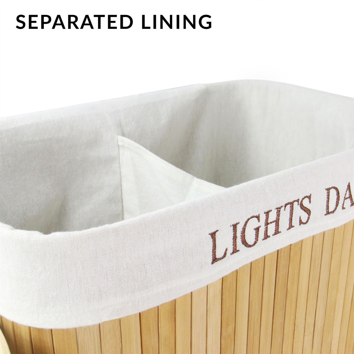 M&W Bamboo Laundry Hamper — Light & Dark, 102L