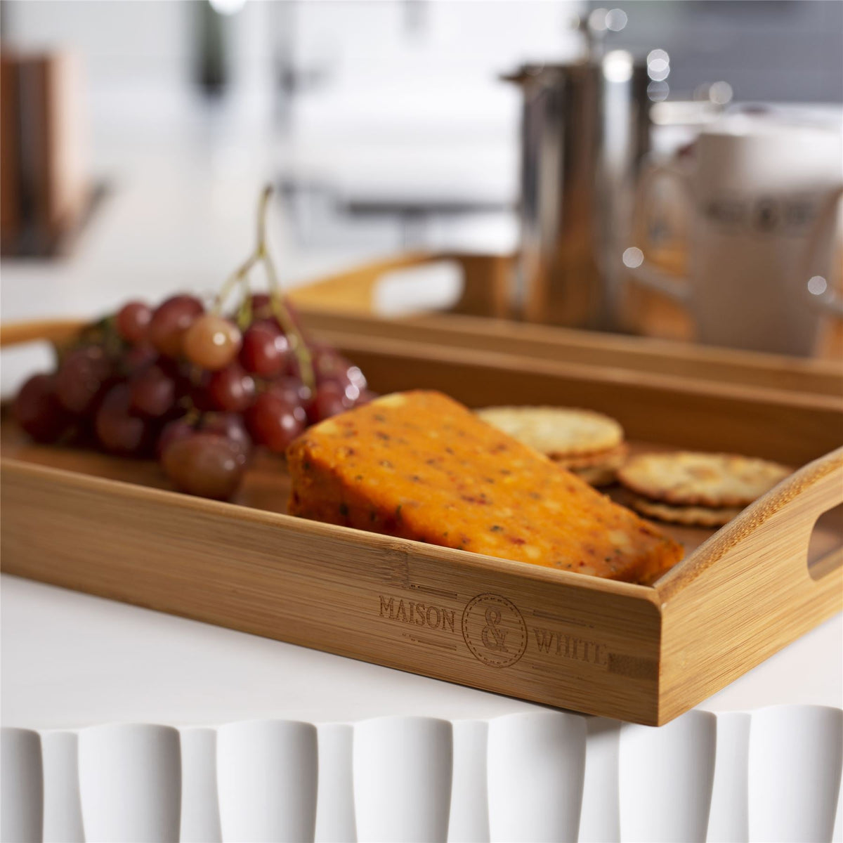 Bamboo Serving Trays — Set of 3
