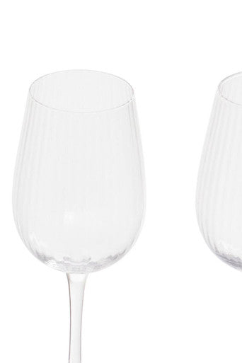 Lyle Clear Fluted Wine Glasses — Set of 4