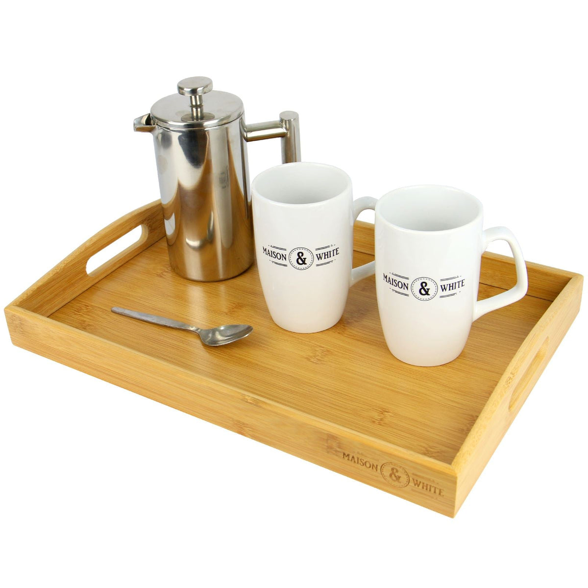 Bamboo Serving Trays — Set of 3