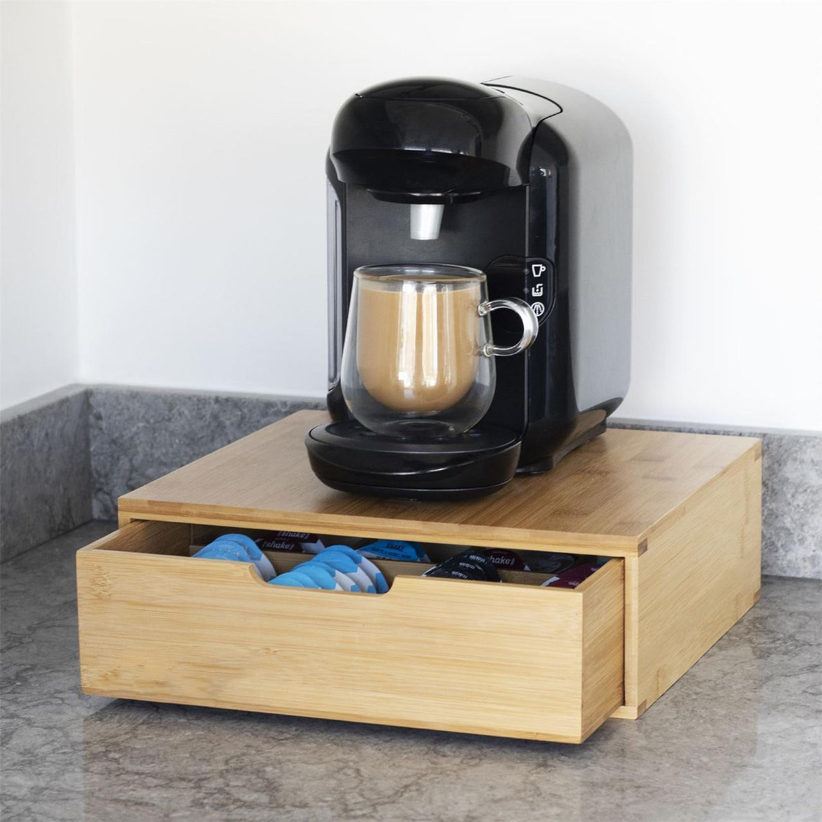 Bamboo Coffee Pod Drawer — Tassimo