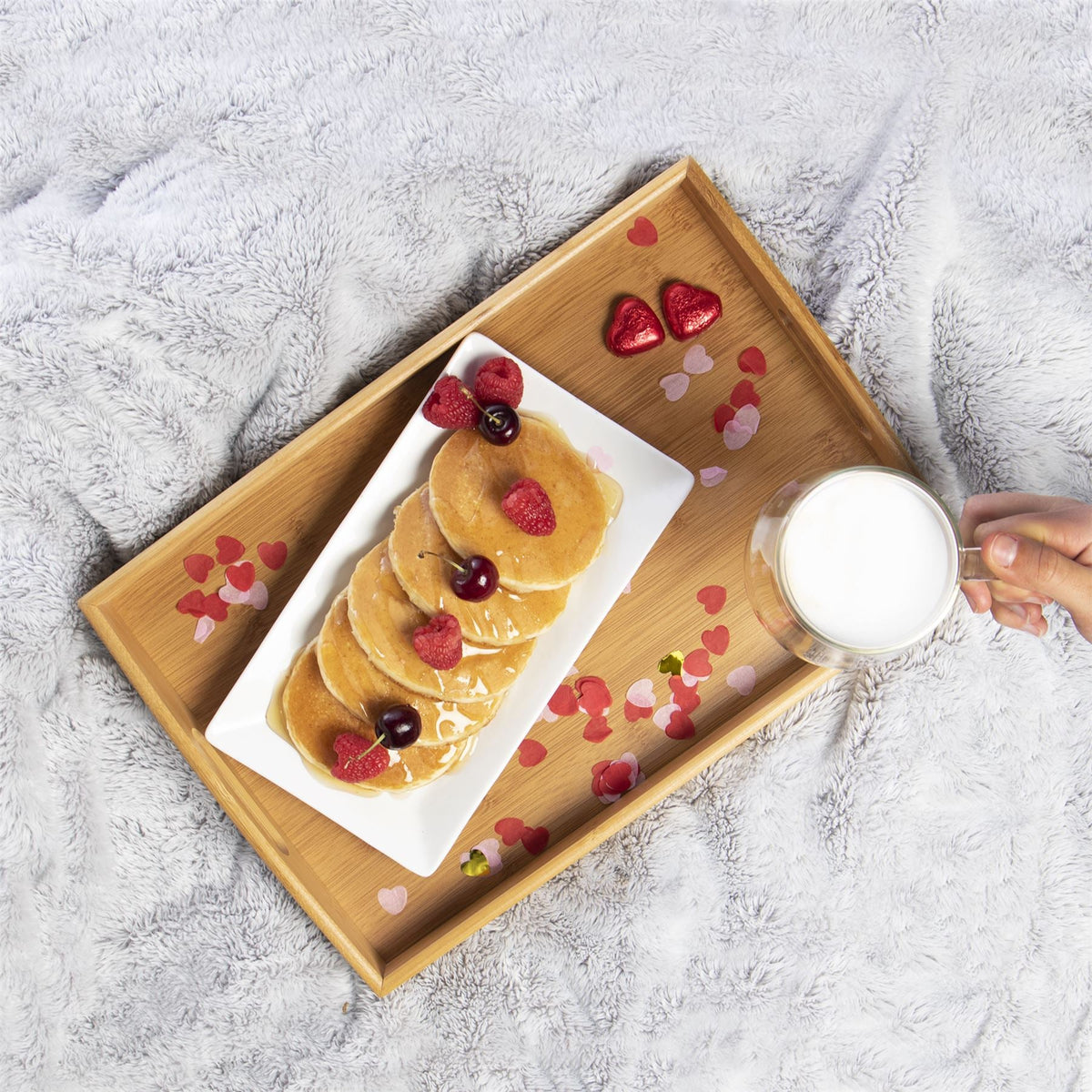 Bamboo Serving Trays — Set of 3