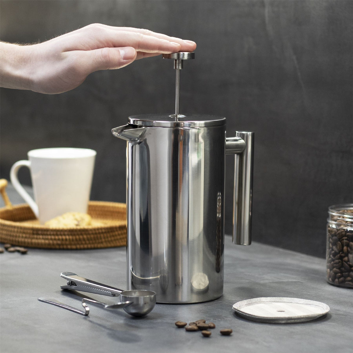 Stainless Steel Cafetière — 1 Litre