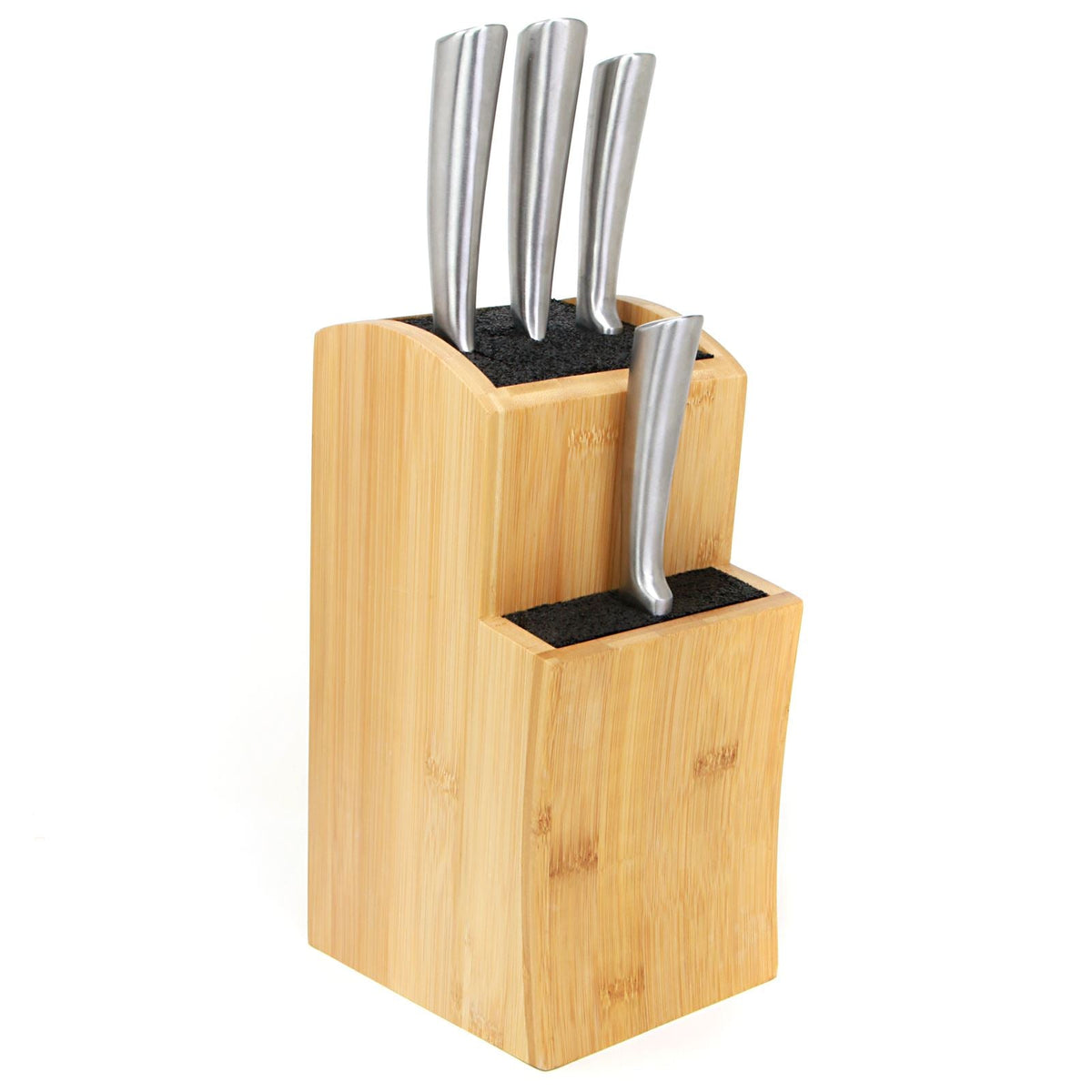 Bamboo Knife Block — Two Tiers