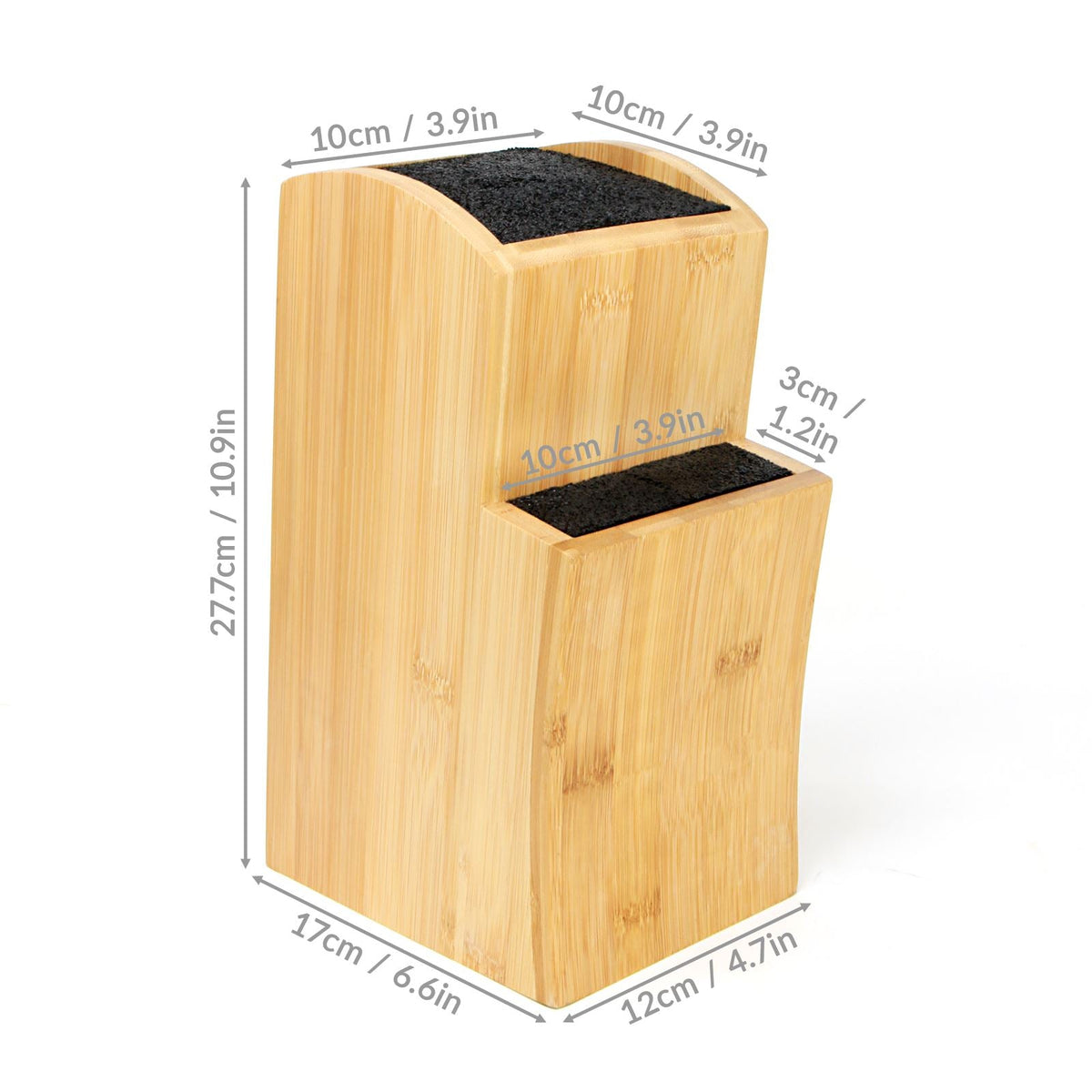 Bamboo Knife Block — Two Tiers
