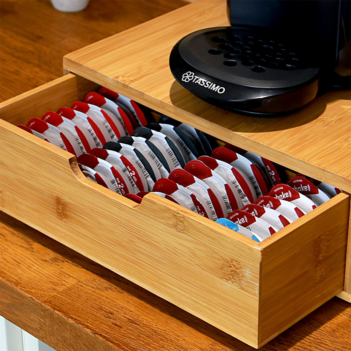 Bamboo Coffee Pod Drawer — Tassimo