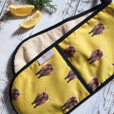 Tracey Cooper Highland Cow Double Oven Gloves