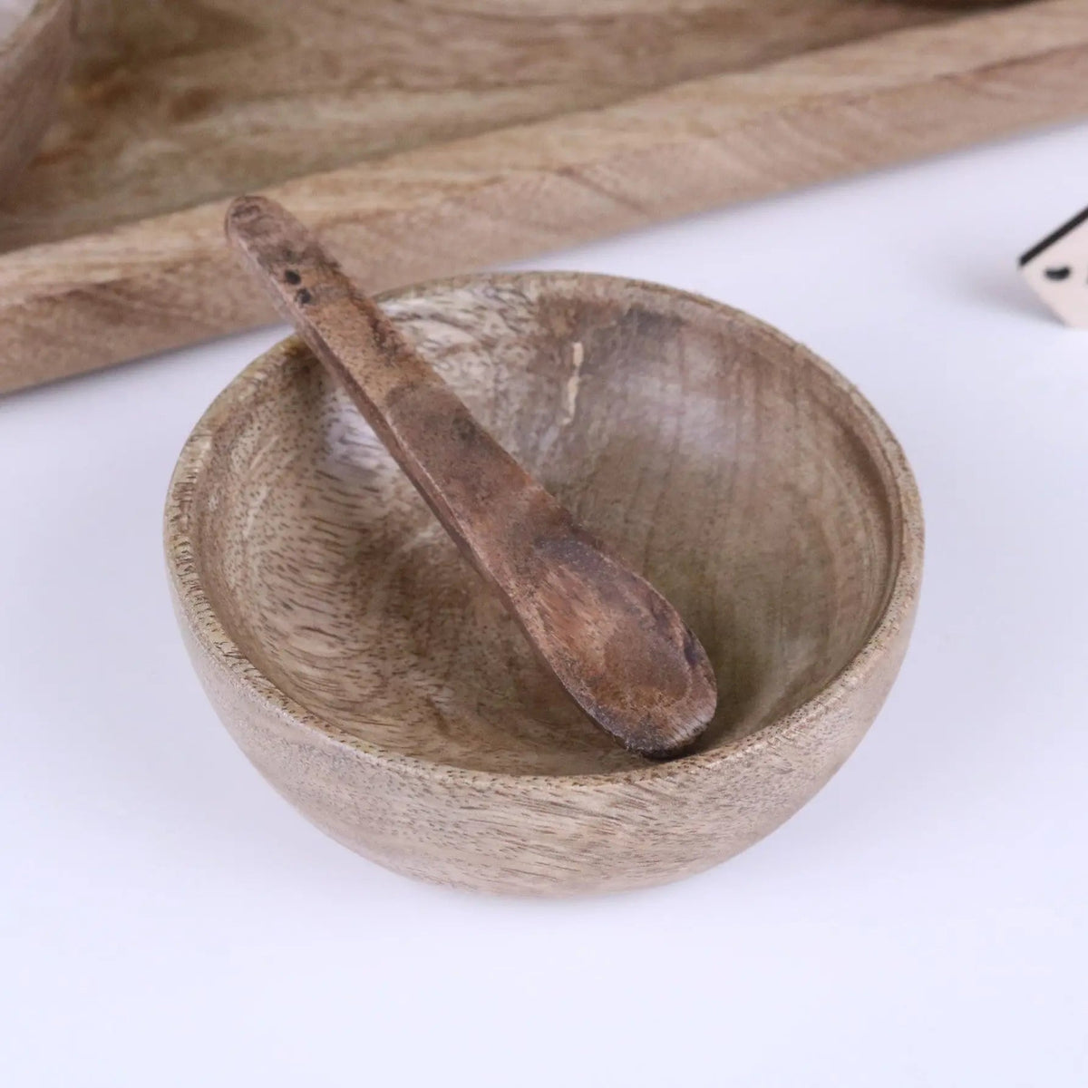 Karuna Mango Wood Serving Bowls & Tray — Set of 3
