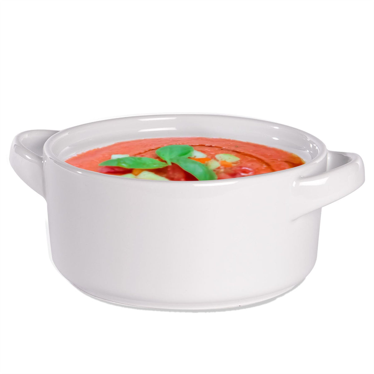 Country Ceramic Soup Bowls with Handles — Set of 4