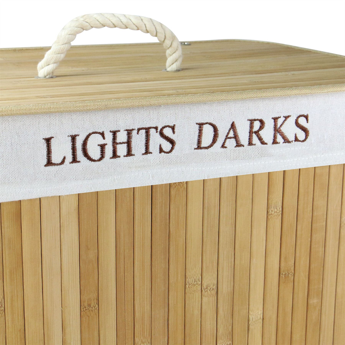 M&W Bamboo Laundry Hamper — Light & Dark, 102L
