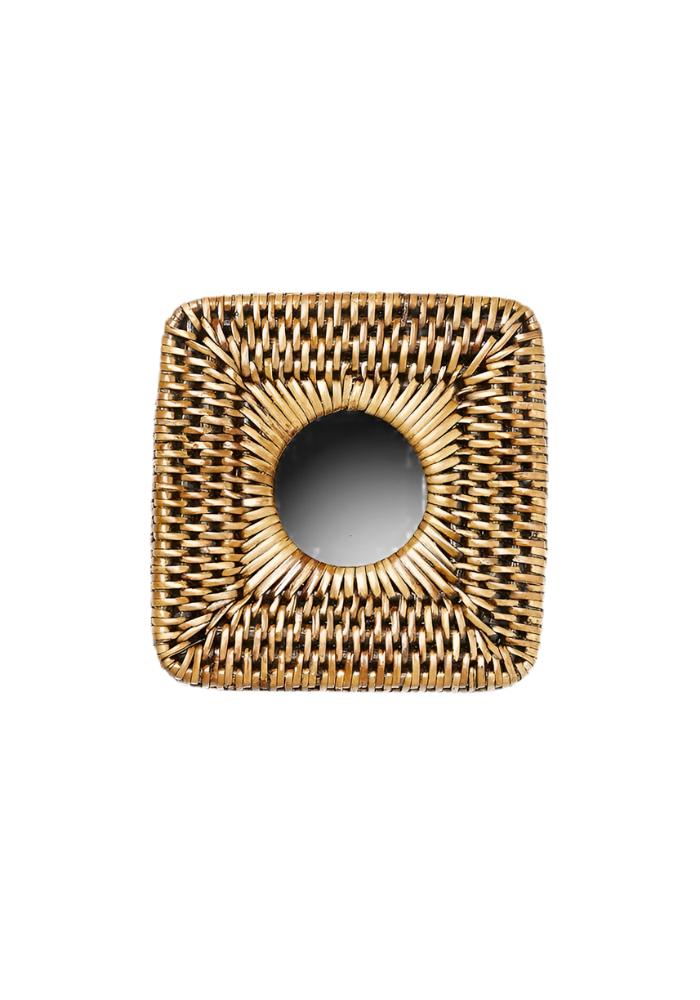 Brown Rattan Tissue Box Cover