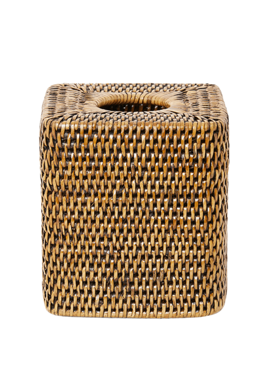 Brown Rattan Tissue Box Cover